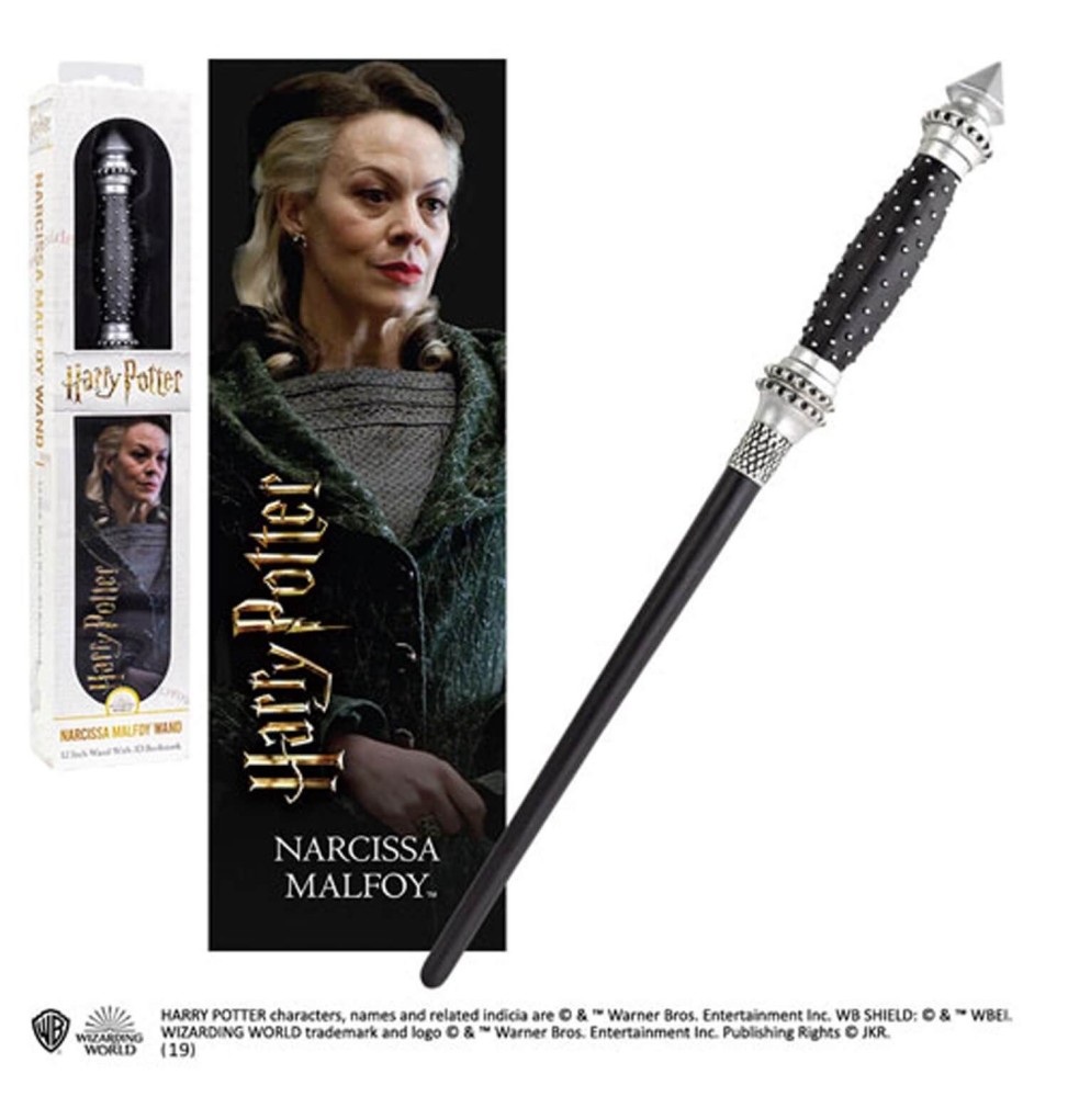 Replique Harry Potter - Baguette Magique Narcissa Malefoy avec marque-page 3D 30 cm