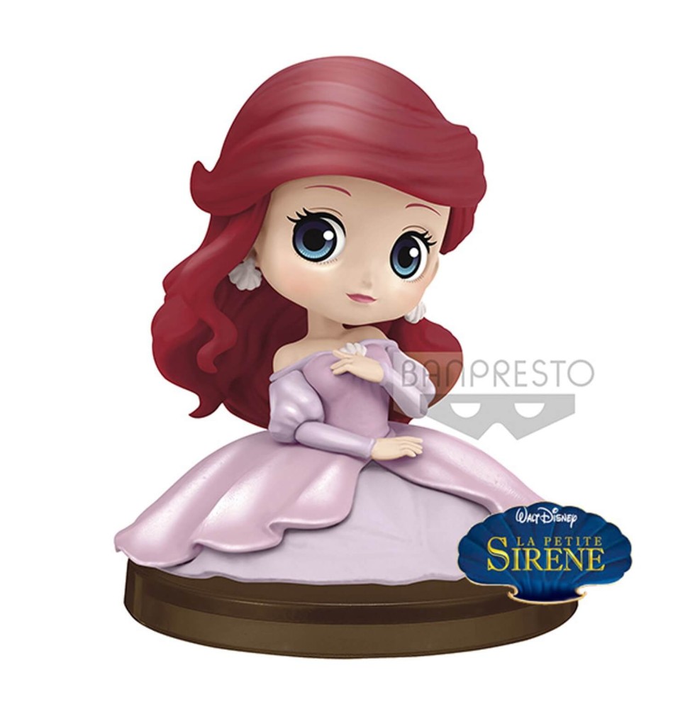 Figurine Disney - Ariel Assise Robe Rose Qposket 4cm