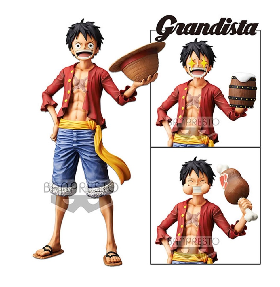 Figurine One Piece - Monkey D Luffy Grandista Nero 28cm