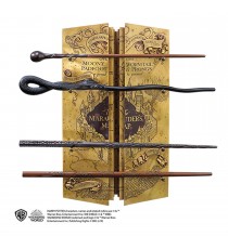 Présentoir Baguettes Harry Potter Carte Maraudeur - 4 Baguettes 38 x 21cm