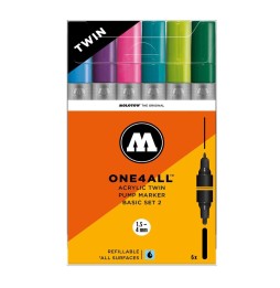 Set 6 Marqueurs Acrylic Marker One4All Twin 02