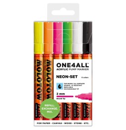 Set 6 Marqueurs Acrylic Marker One4All Neon 2mm