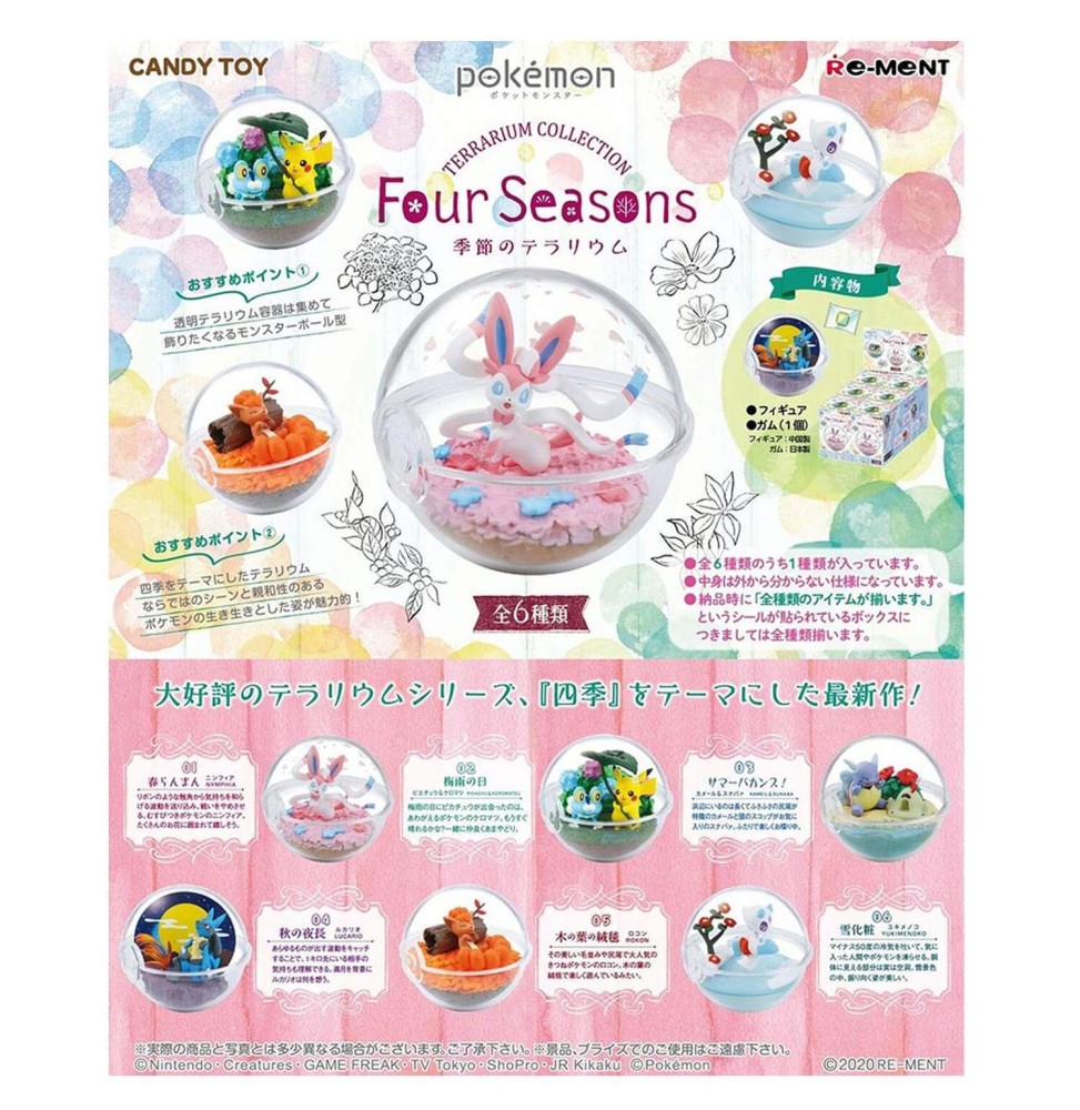 Set De 6 Figurines Pokemon Pokeball Terrarium 4 Seasons