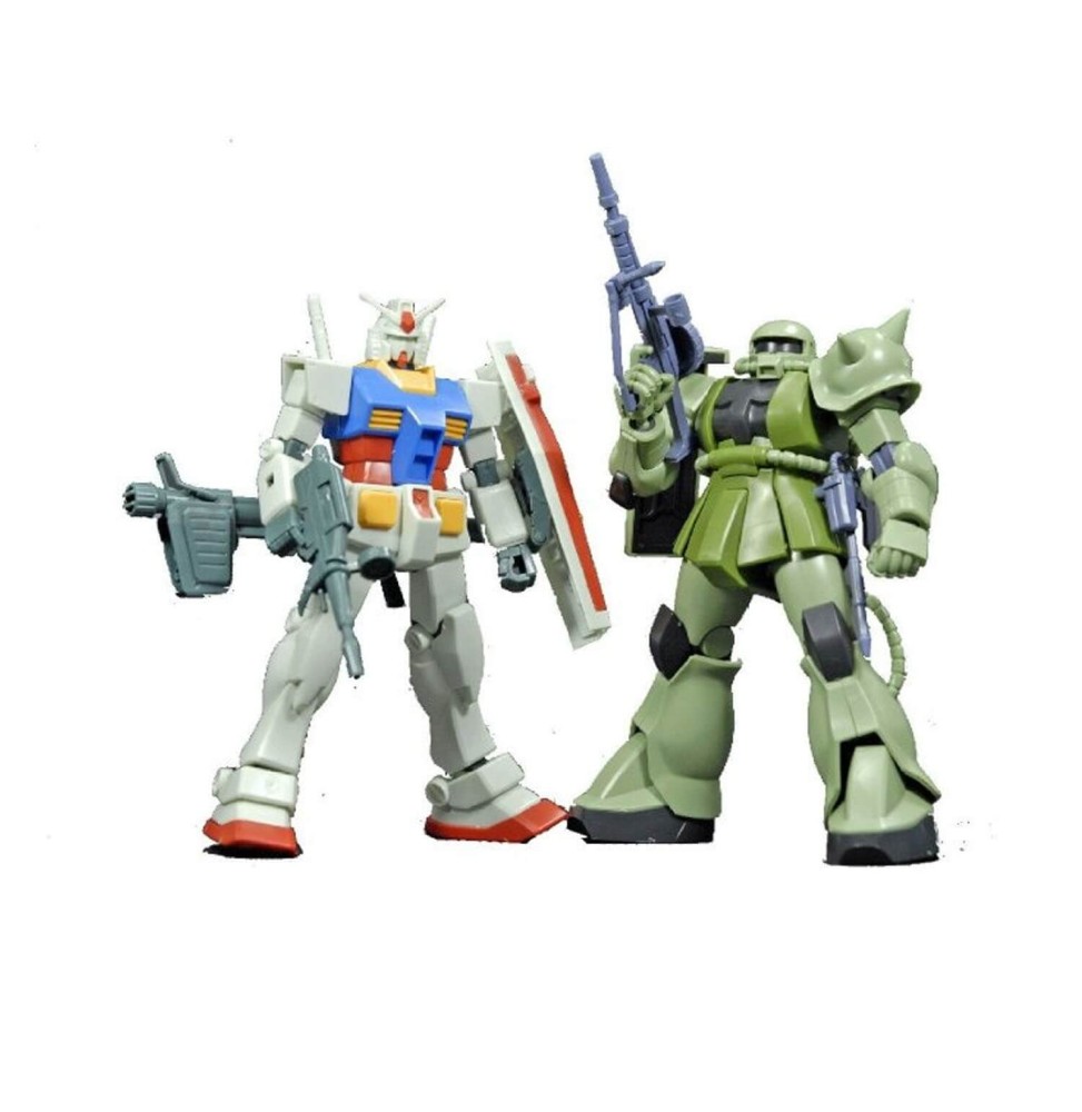 Maquette Gundam - Set RX-78-2 & MS-06F Zaku II Gunpla HG 1/144 13cm