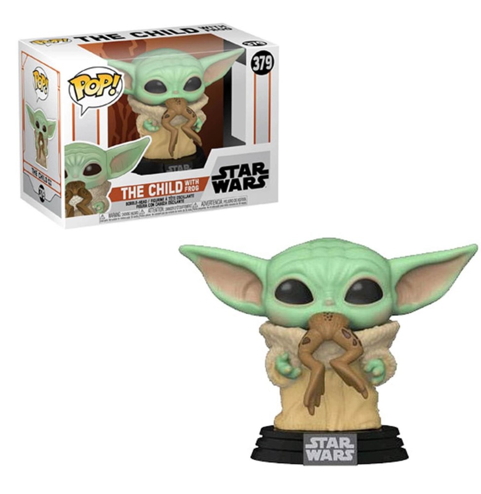 Figurine Star Wars Mandalorian - Baby Yoda The Child With Frog Pop 10cm