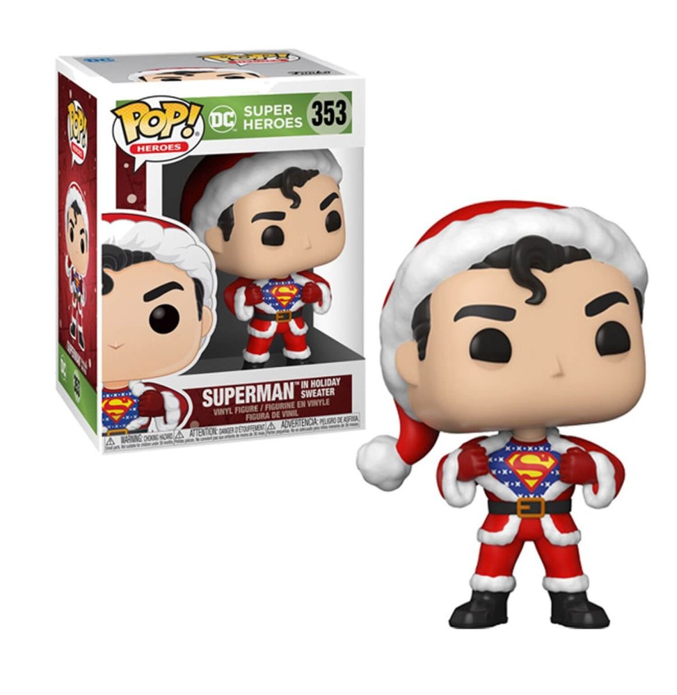 Figurine DC - Superman W/Sweater Holiday Pop 10cm