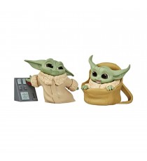 Figurine Star Wars Mandalorian - 2-Pack The Child Baby Yoda Bouton + Sac 6cm