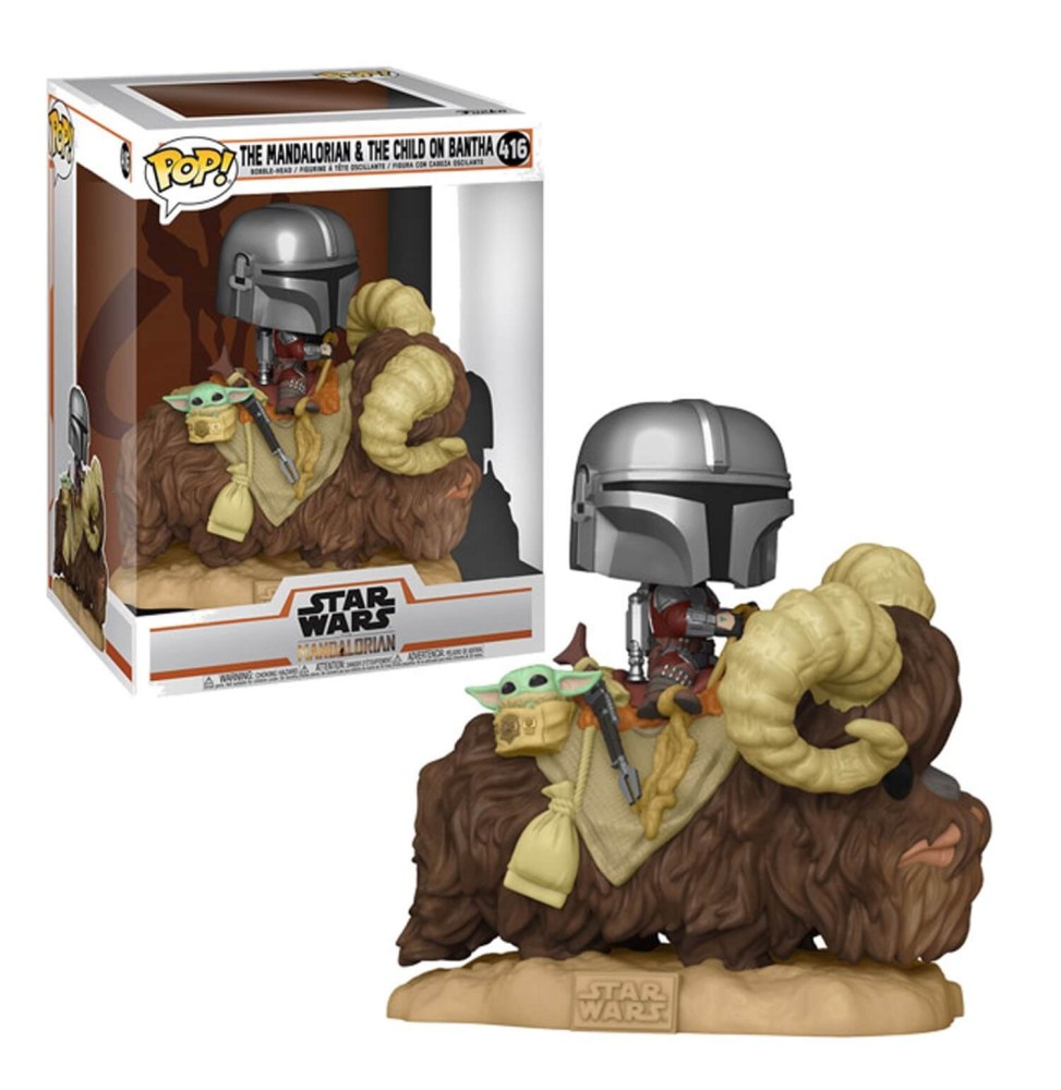 Figurine Star Wars Mandalorian - Mando & Child On Bantha Pop 10cm