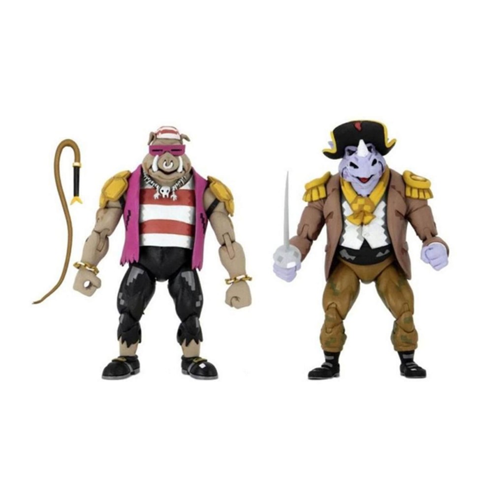 Figurine TMNT Tortues Ninja Turtles In Time - 2-Pack Pirate Rocksteady & Bebop 18cm