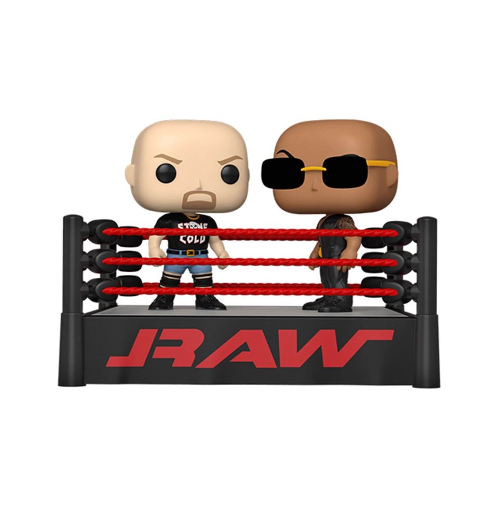 Figurine WWE - Moment The Rock vs Stone Cold Pop 10cm