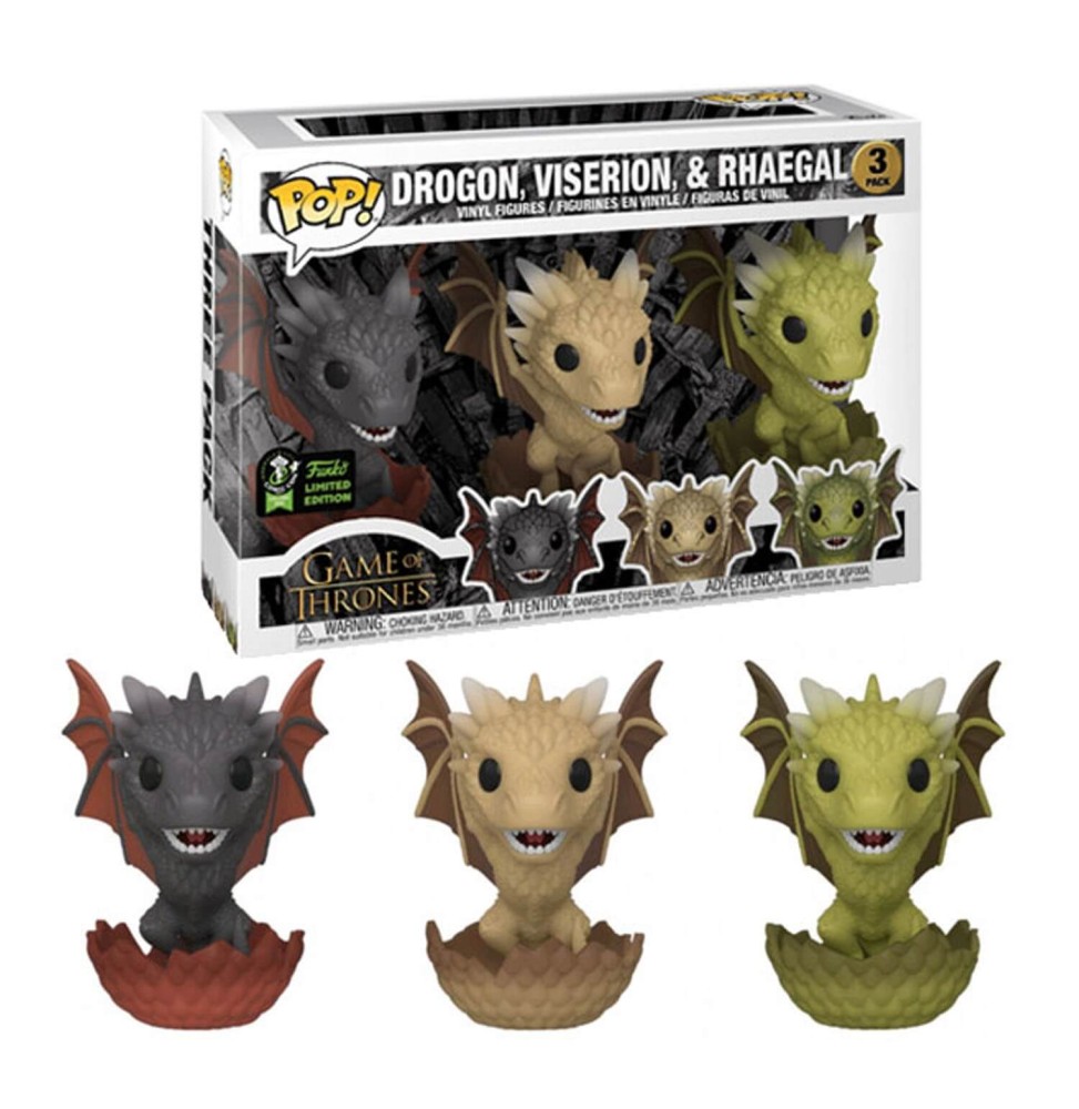 Figurine Game Of Thrones - 3-Pack Dragon Egg Exclu 10cm - Funko