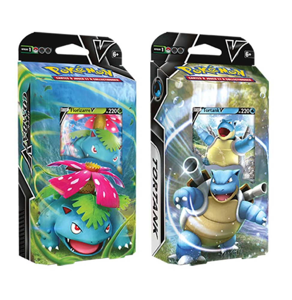 Pokemon - Starter Combat-V Florizarre-V / Tortank-V - Modele Aleatoire