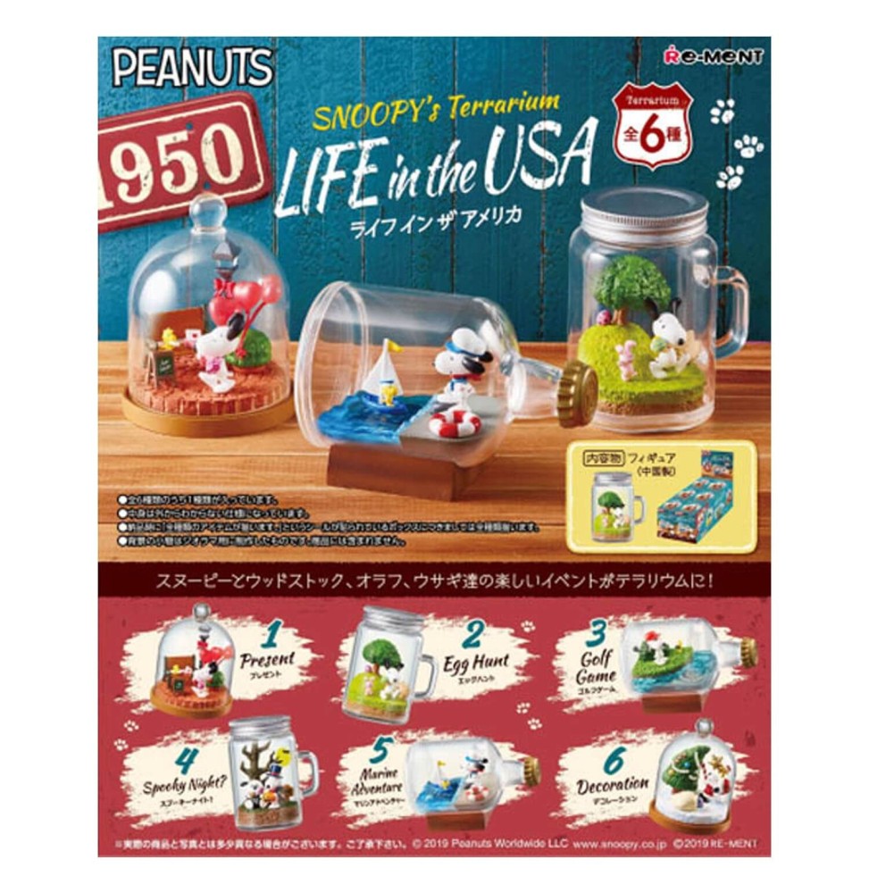 Set De 6 Boites Snoopy - Terrarium Life Usa 8cm