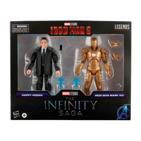 Figurine Marvel Legends Iron man 3 - Iron Man & Happy Hogan 15cm 
