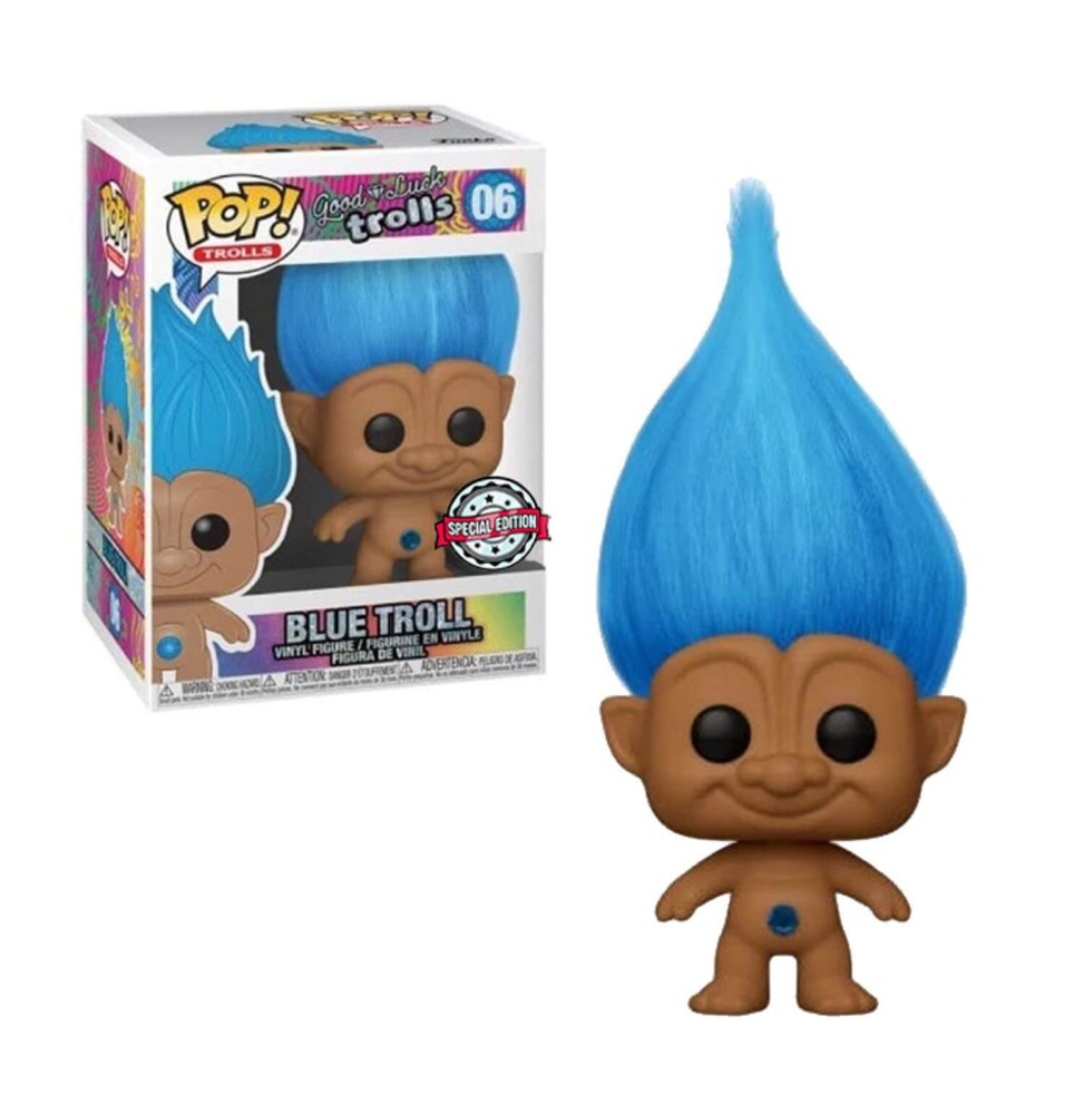 Figurine Trolls - Blue Troll Exclu Pop 10cm