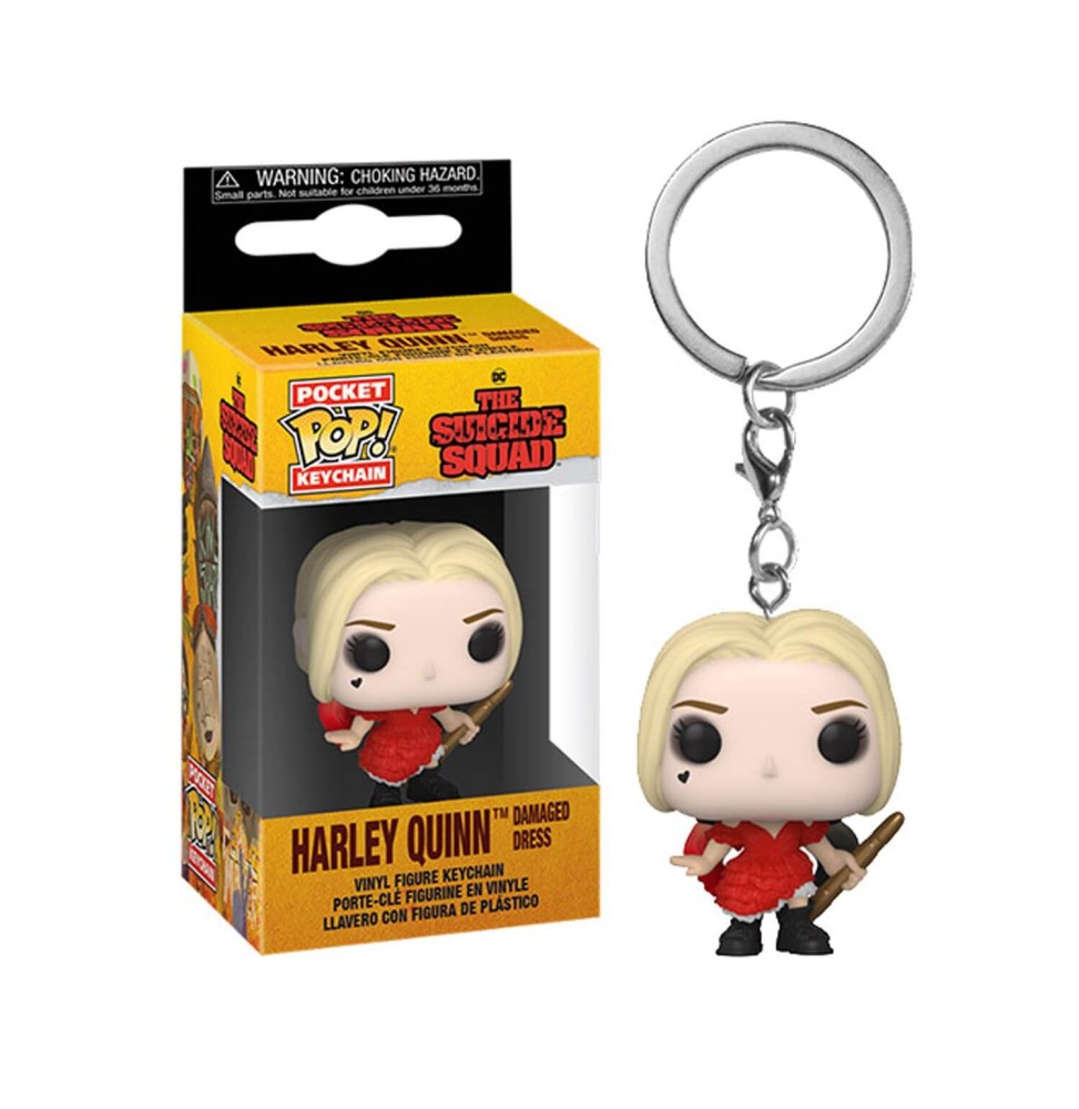 Porte Clé DC Suicide Squad 2021 - Harley Quinn Damaged Dress Pocket Pop 4cm