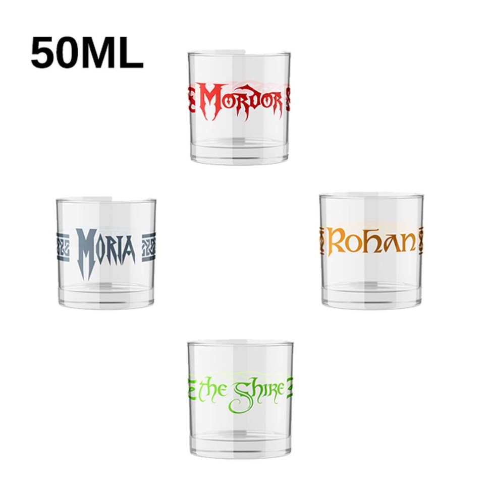 Set 4 Mini Verre Cristal - Seigneur Des Anneaux 50ml