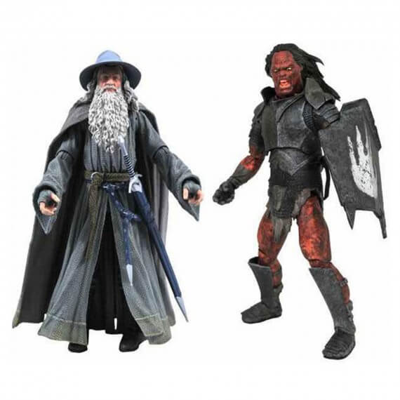 Figurine Le Seigneur Des Anneaux - Set Gandalf & Uruk-Hai 18cm