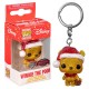 Porte Clé Disney Winnie The Pooh - Winnie L'Ourson Holiday Glitter Exclu Pocket Pop 4cm