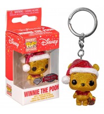 Porte Clé Disney Winnie The Pooh - Winnie L'Ourson Holiday Glitter Exclu Pocket Pop 4cm