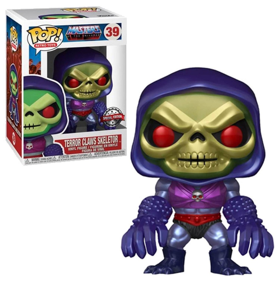 Figurine Master Of The Universe - Skeletor W/ Terror Claws Metallic Exclu Pop 10cm