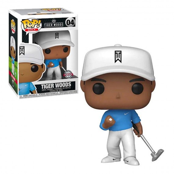 Figurine Sport - Tiger Woods Blue Shirt Exclu Pop 10cm