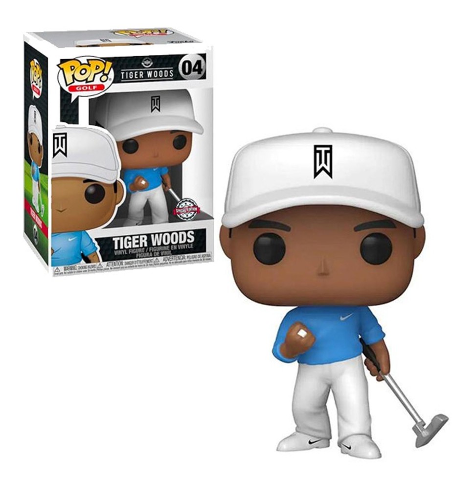 Figurine Sport - Tiger Woods Blue Shirt Exclu Pop 10cm