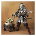 Figurine Star Wars Mandalorian - Mandalorian Ronin Beskar Armor & Grogu Meisho 17cm