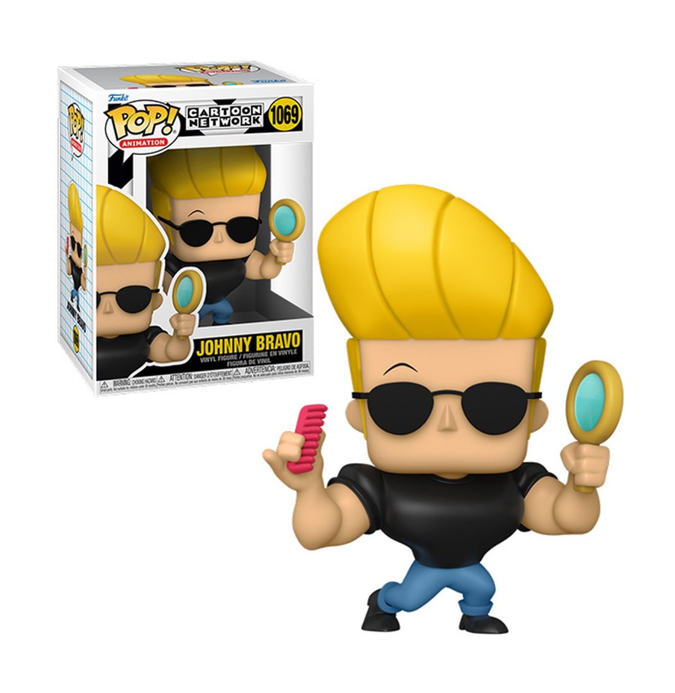 Figurine Cartoon Network Johnny Bravo - Johnny W/Mirror & Comb Pop 10cm