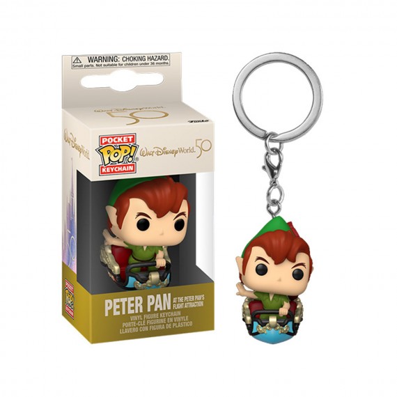 Porte Clé Disney - Walt Disney World 50Th Peter On Peter Pan Flight Pocket Pop 4cm