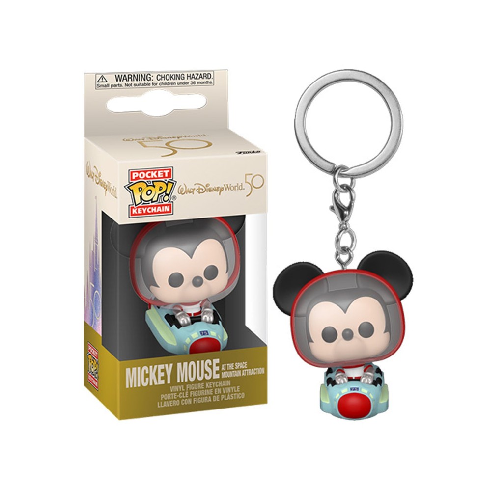 Porte Clé Disney - Walt Disney World 50Th Mickey Space Mountain Pocket Pop 4cm