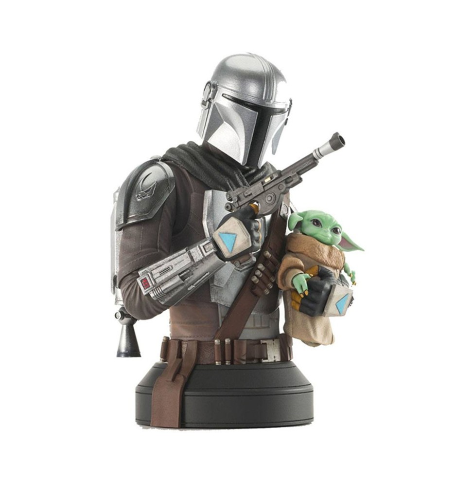 Buste Star Wars Mandalorian - Mandalorian With Grogu 15cm