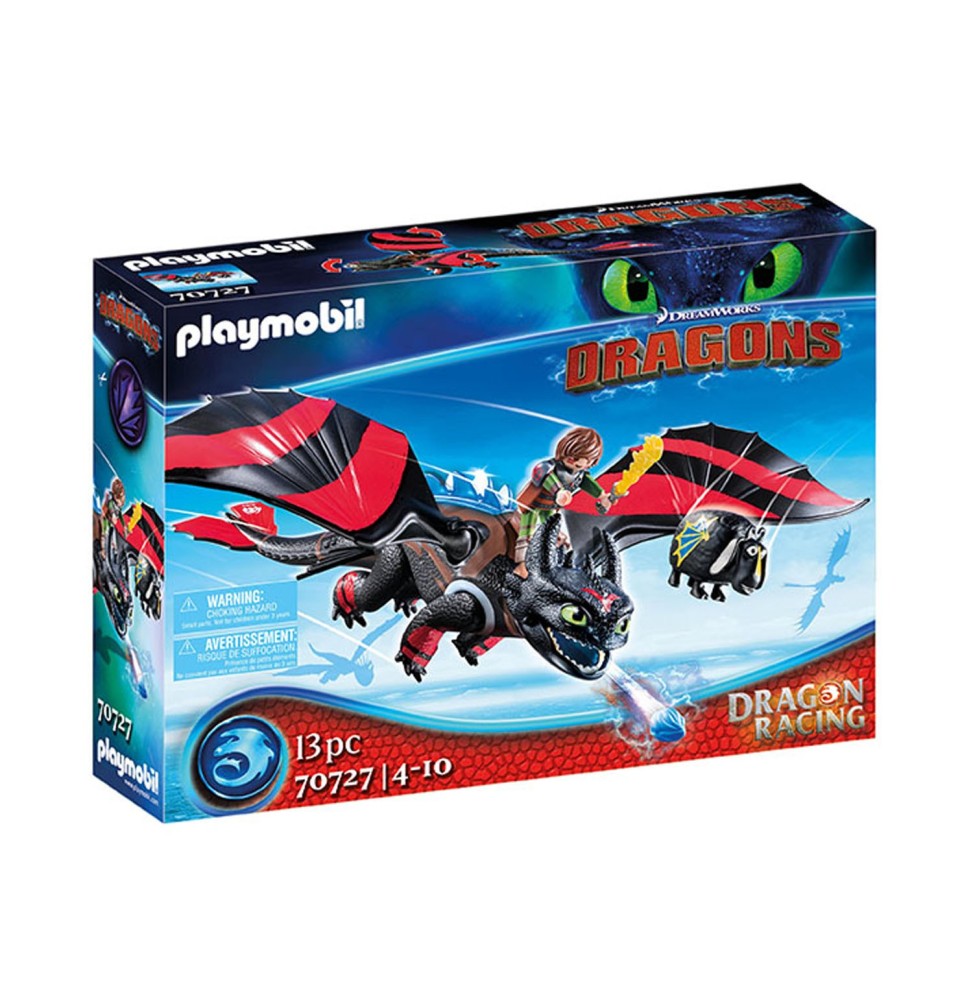 Figurine Playmobil Dreamworks Dragon - Racing Krokmou Et Harold 38cm