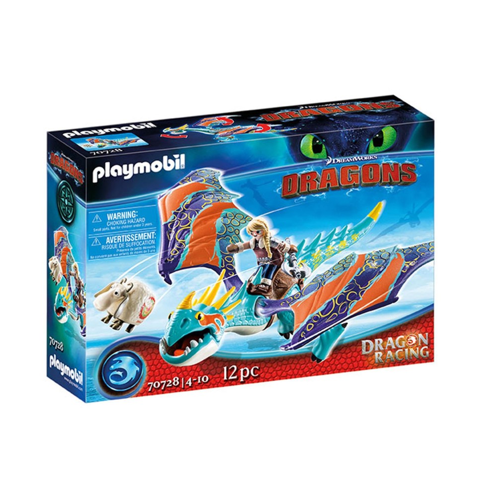 Figurine Playmobil Dreamworks Dragon - Racing Astrid Et Tempete 30cm