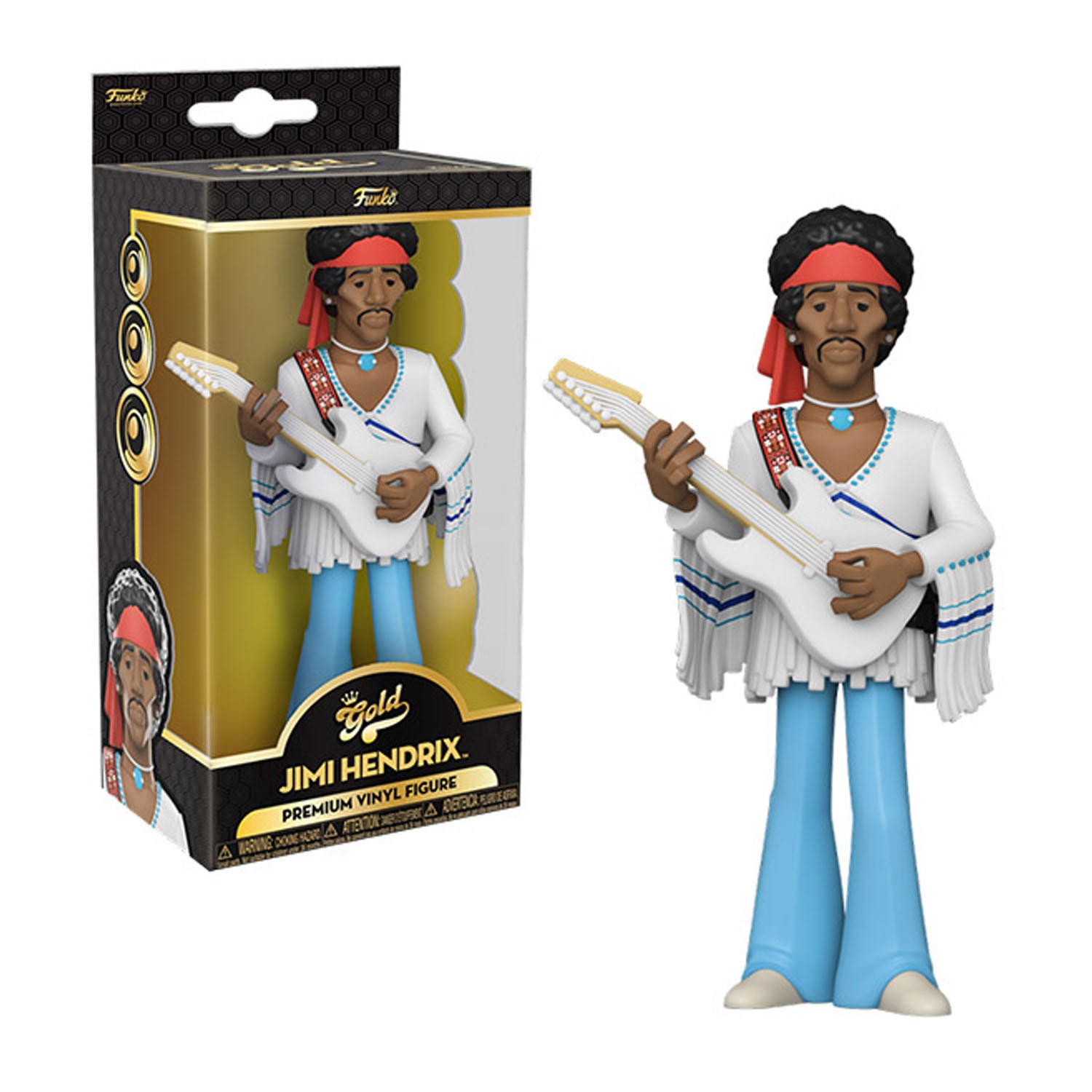 Photo De Kurt Cobain Et Notorious Big Guitariste Figurine Rocks - Jimi Hendrix Gold 13cm - Funko