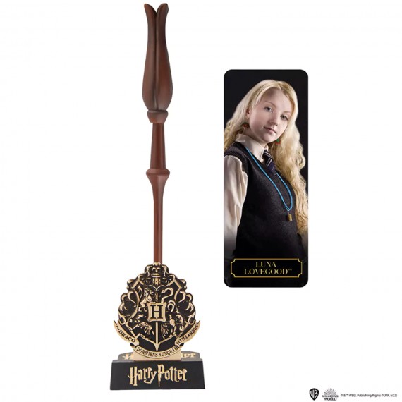 Réplique Harry Potter - Stylo baguette Luna Lovegood et support 25cm