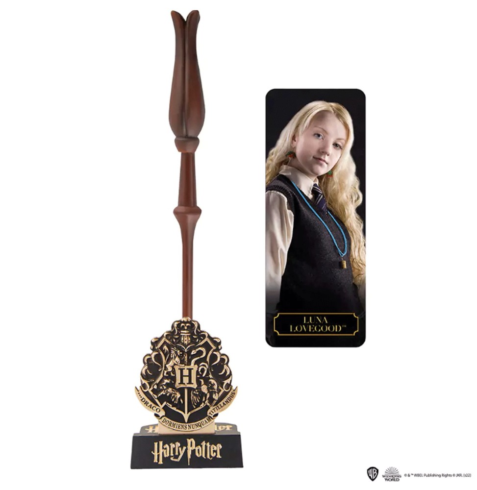 Réplique Harry Potter - Stylo baguette Luna Lovegood et support 25cm