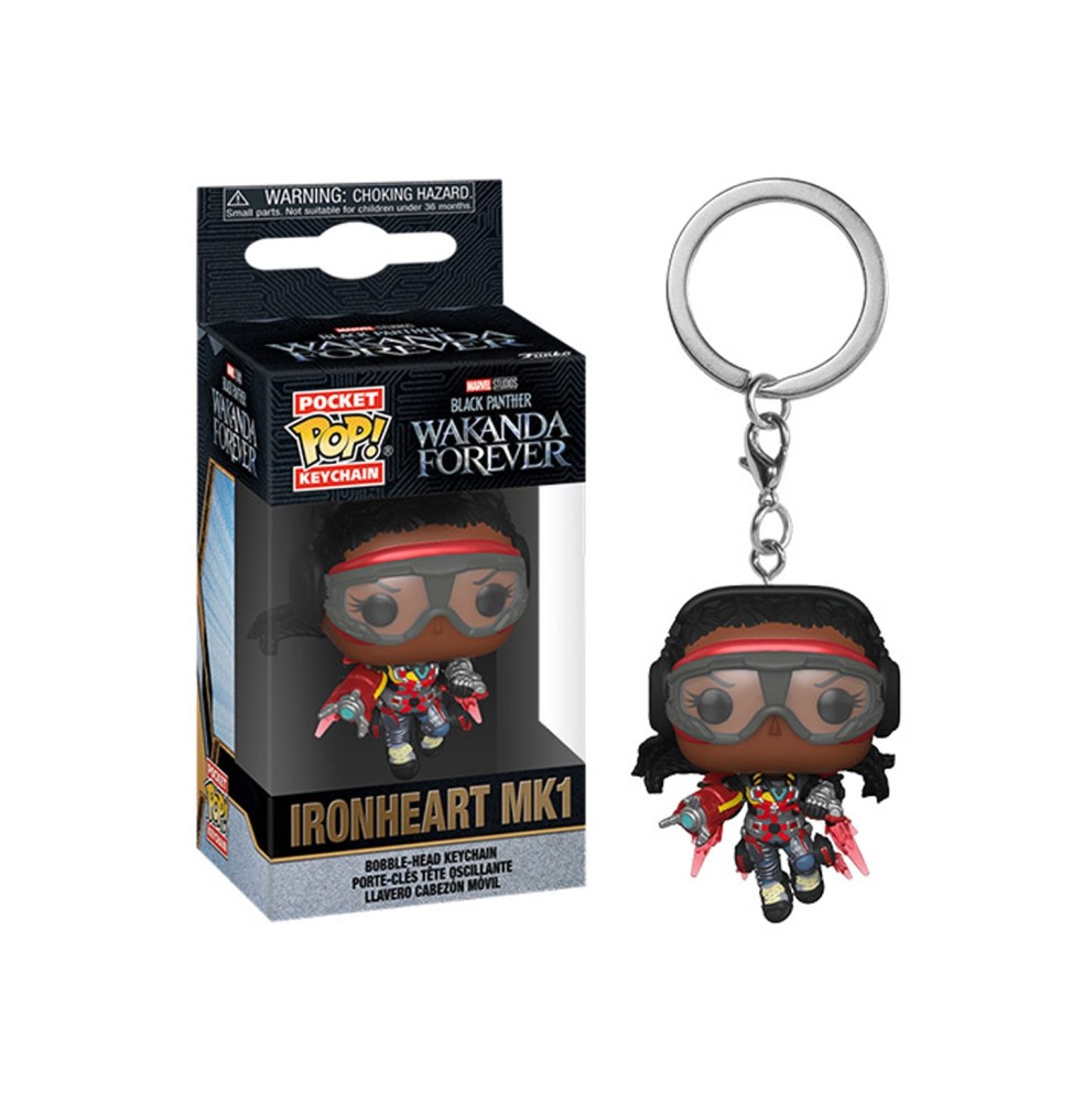 Porte Clé Marvel Black Panther Wakanda Forever - Ironheart MK1 Pocket Pop 4cm