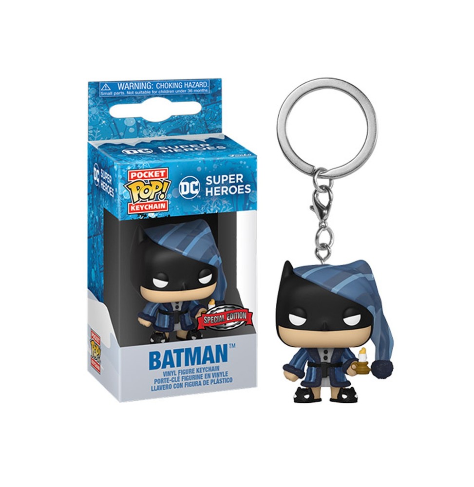 Porte Clé DC Holiday - Batman Pocket Pop 4cm