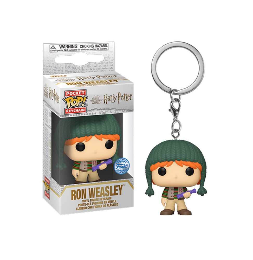 Porte Clé Harry Potter - Ron Holiday Pocket Pop 4cm