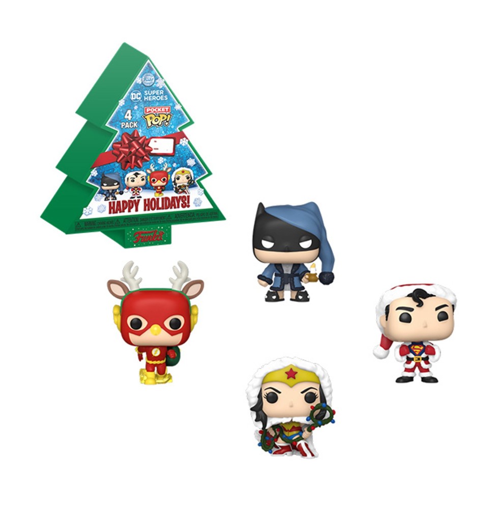 Figurine DC Holiday - Tree Holiday Box Pocket Pop 4cm