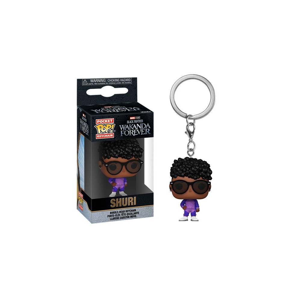 Porte clé Marvel Black Panther Wakanda Forever - Shuri Pocket Pop 4cm