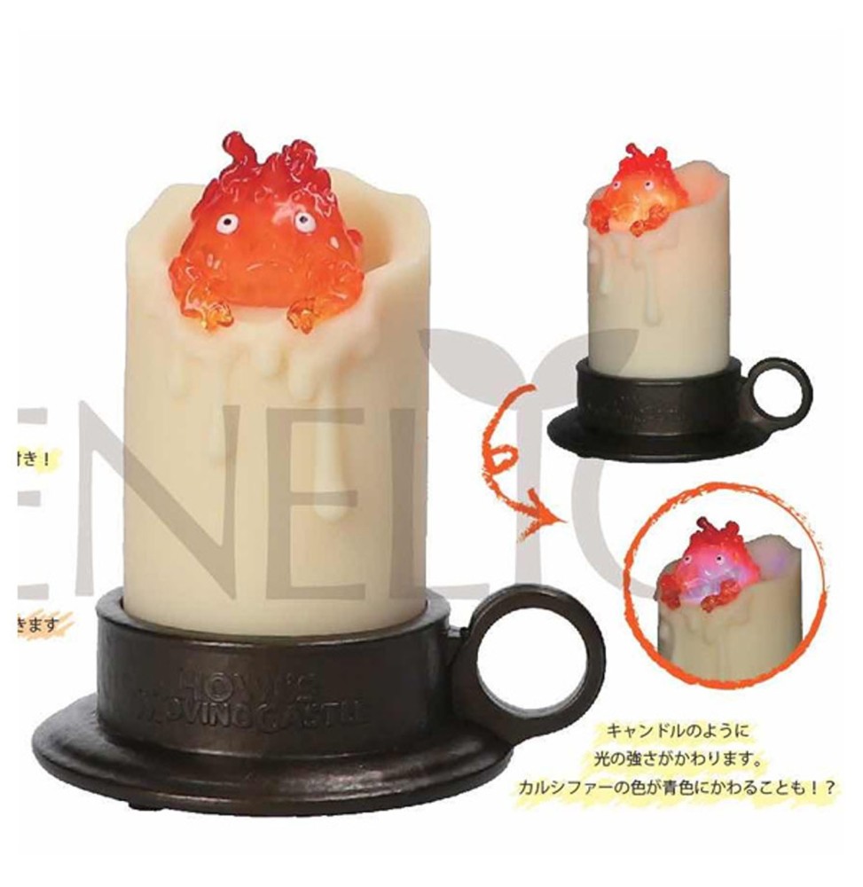 Figurine Studio Ghibli - Le Château Ambulant Illuminated Calcifer & Candle 12cm