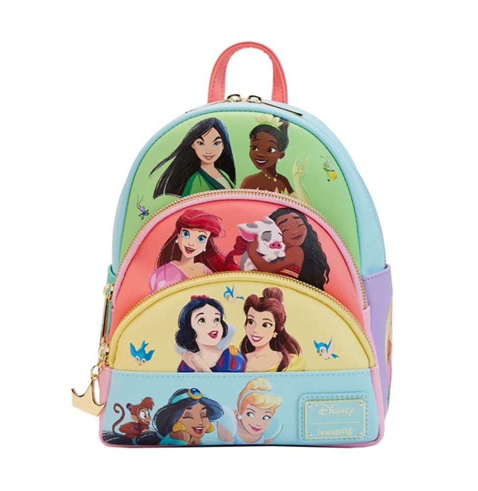 Mini Sac A Dos Disney - Princess Collage Triple Pocket