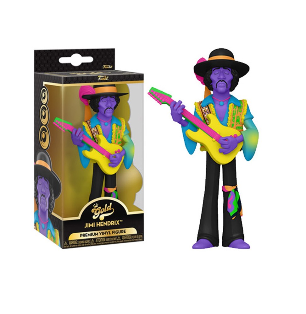 Figurine Rocks - Jimi Hendrix Black Light Vinyl Gold 13cm