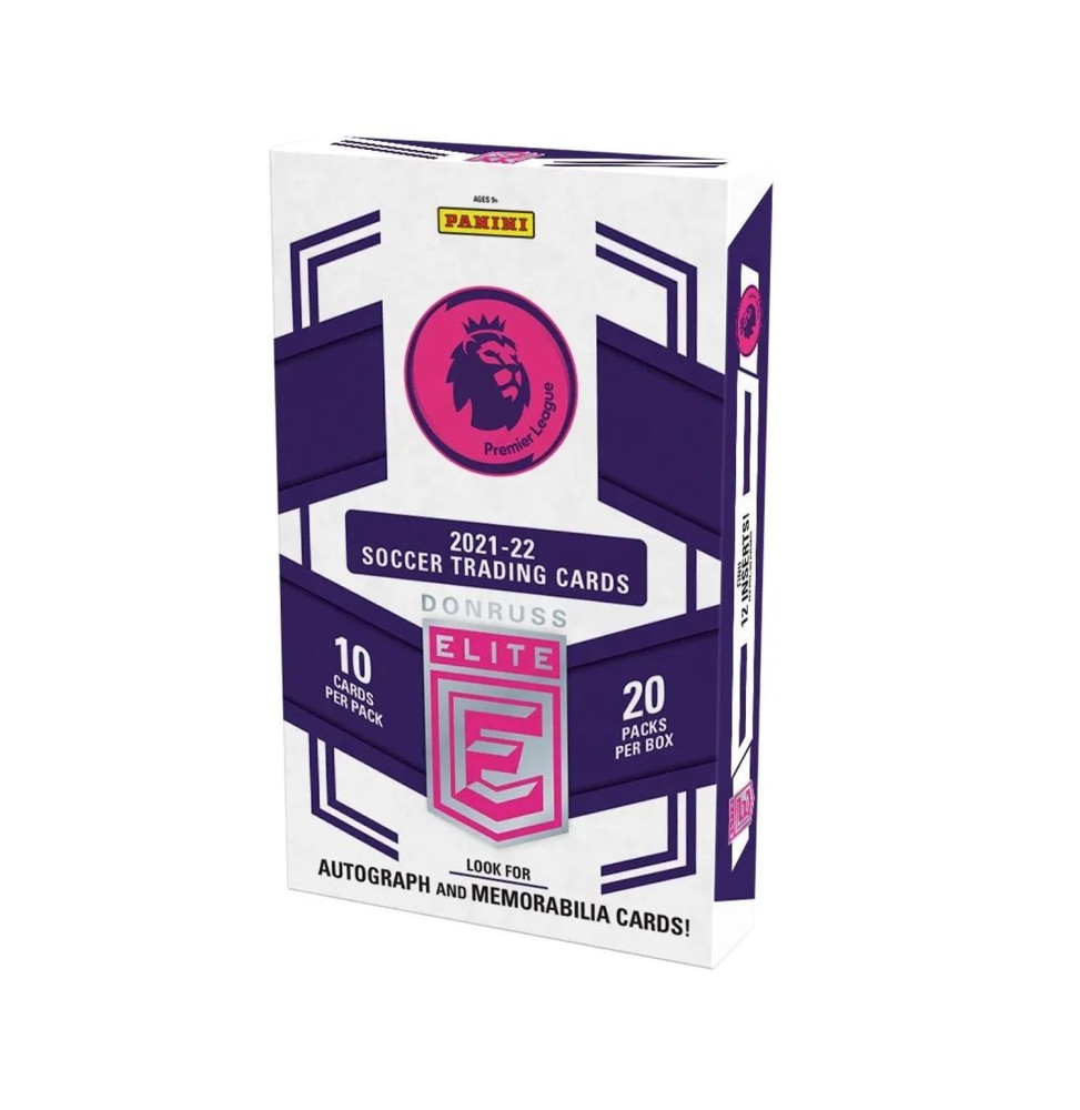 Cartes Panini Donruss Elite - Boite Trading Cards Premier League 2021-22 20 Pochettes 200 Cartes