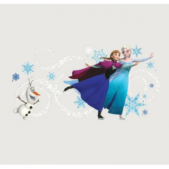 Stickers Muraux Disney - Geant Frozen Elsa, Anna & Olaf 81X40cm