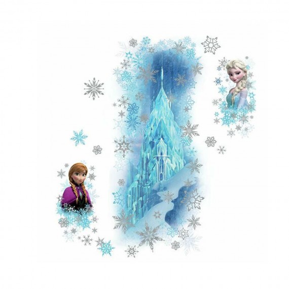 Stickers Muraux Disney - Geant Frozen Ice Palace Elsa & Anna 101X46cm