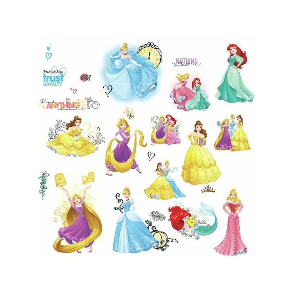 Stickers Muraux Disney - Moyens Princess Friendship Adventures 20X20cm