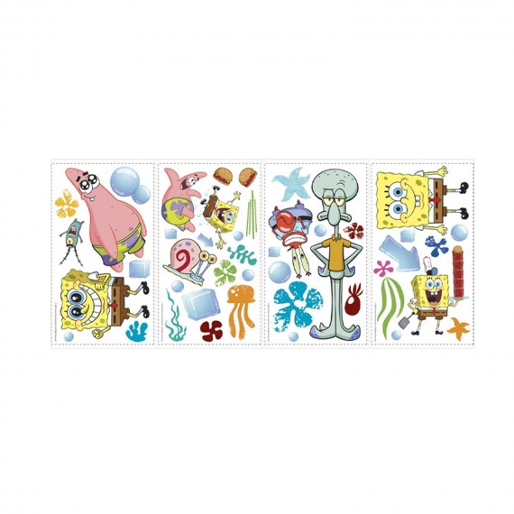 Stickers Muraux Nikelodeon - Moyens Spongebob Squarepants 12X40cm